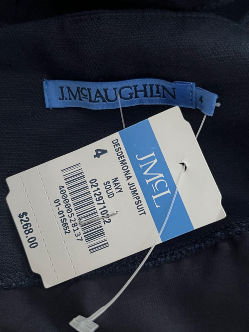 J McLaughlin Desdemona Jumpsuit in Navy Blue Size 4 New With Tags - Picture 8 of 9